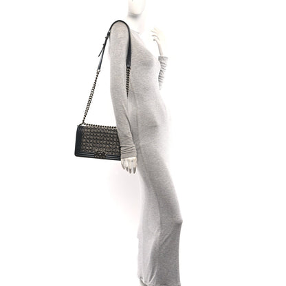 Medium Calfskin Flap Shoulder Bag - Grey
