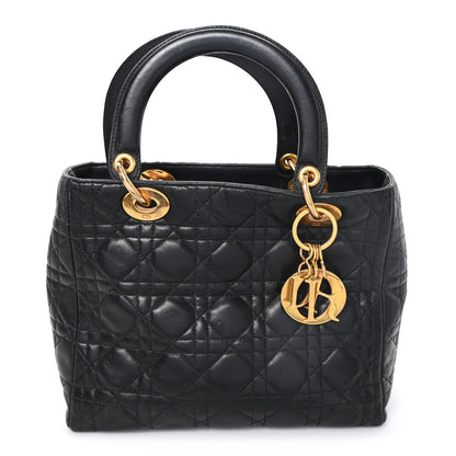 Medium Lambskin Handbag - Black