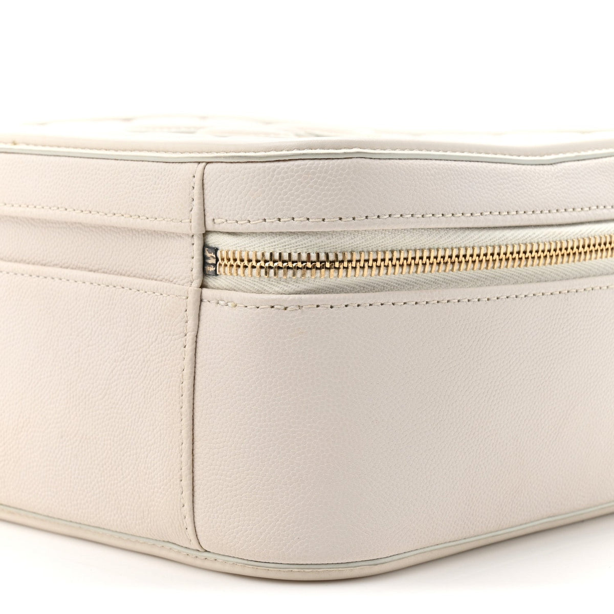Large Quilted Caviar Handbag - White