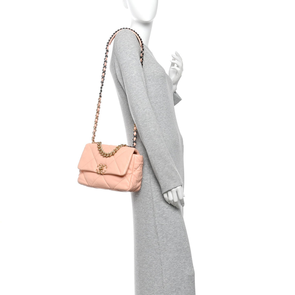 Medium Quilted Goatskin Flap Shoulder Bag - Pink
