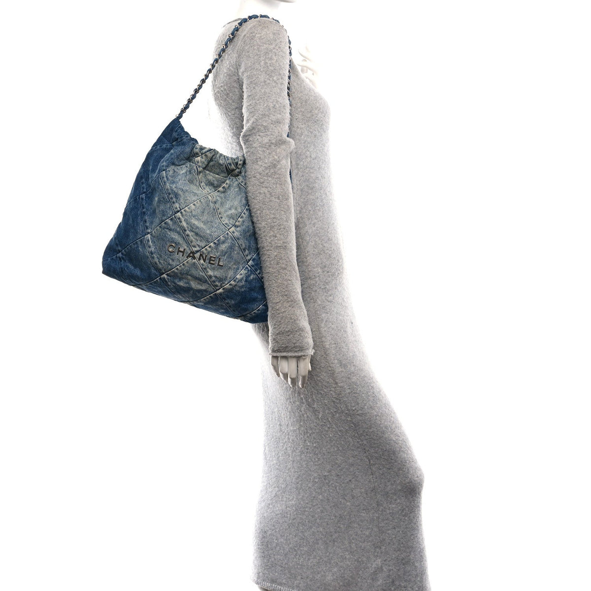 Quilted Handbag - Blue