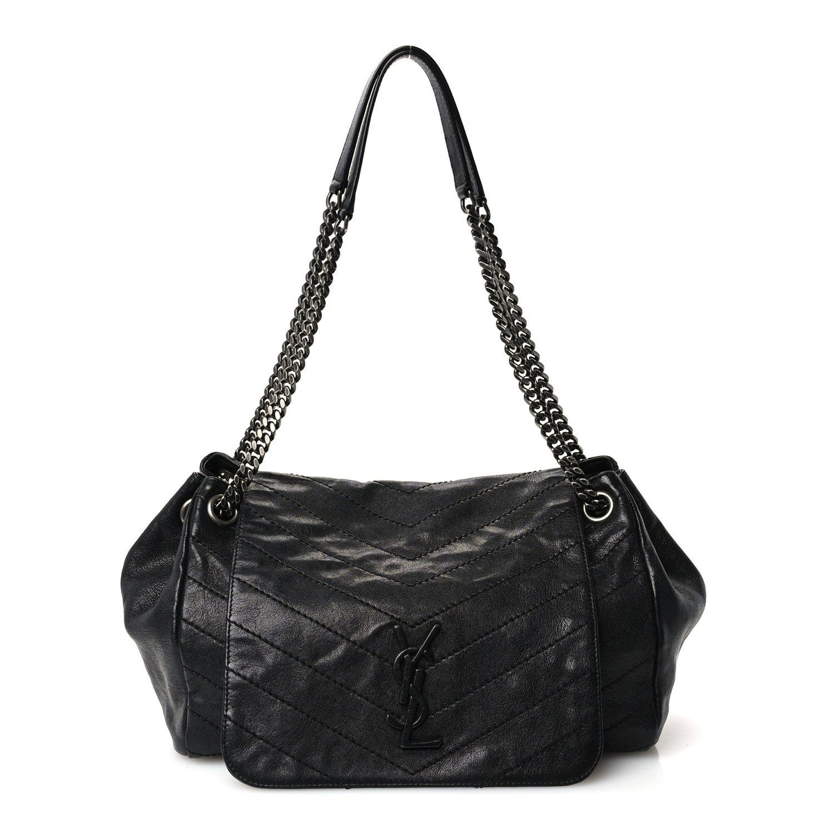 Medium Lambskin Handbag - Black