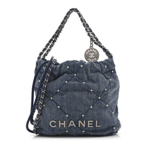 Mini Quilted Handbag - Blue