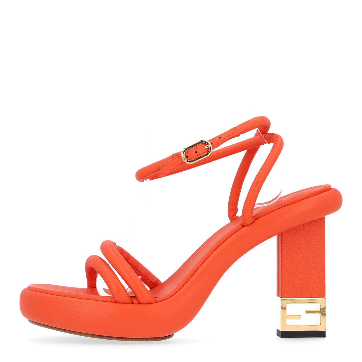 Fendinappa Baguette Ankle Strap /110Mm Platform Sandals Orange