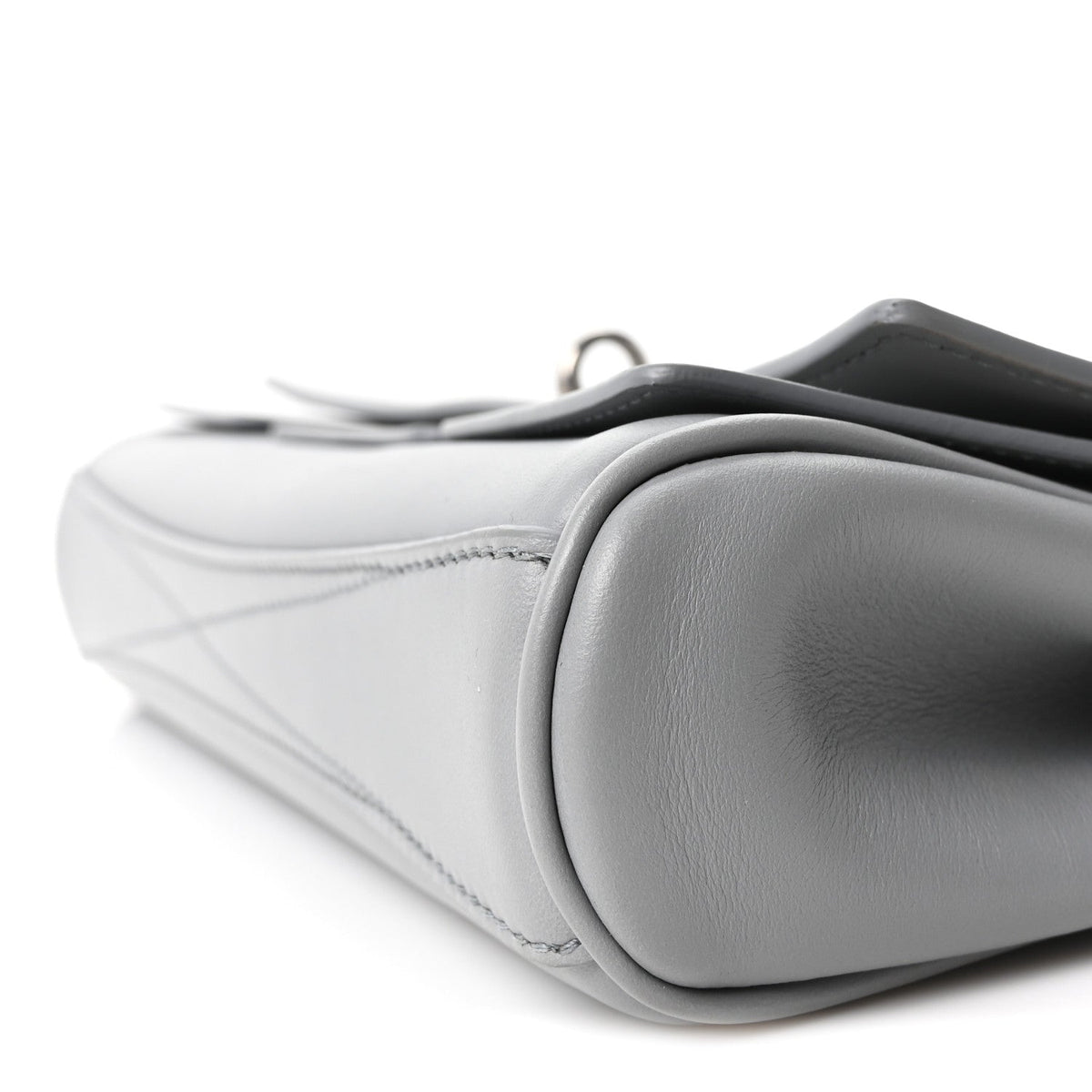 Small Calfskin Clutch Bag - Grey