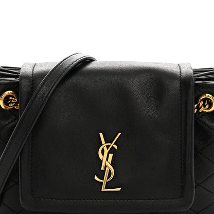 Mini Quilted Lambskin Handbag - Black