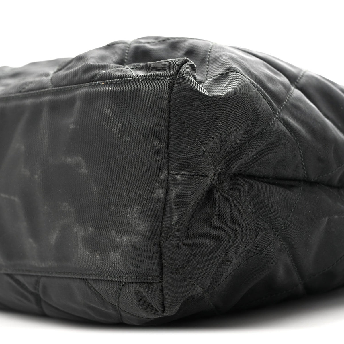 Quilted Nylon Tote Bag - Black