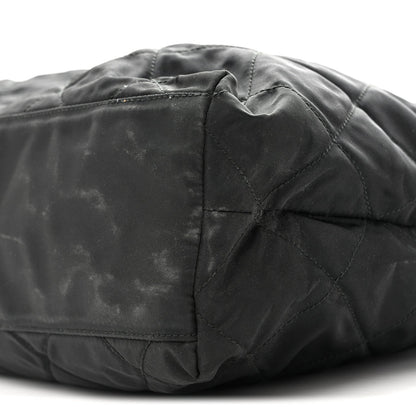 Quilted Nylon Tote Bag - Black