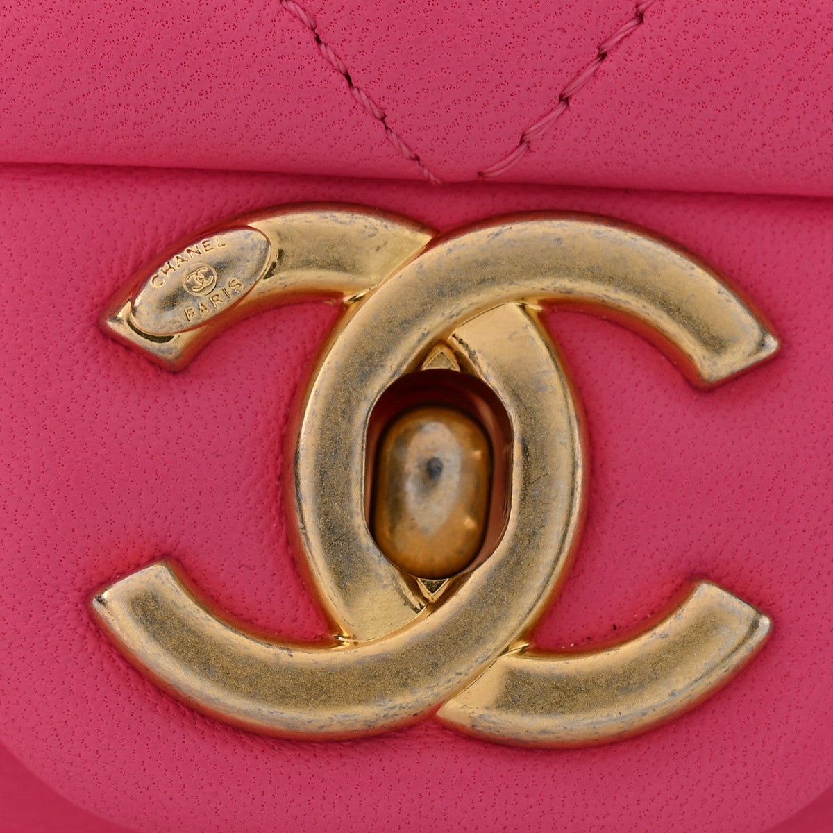 Small Quilted Lambskin Flap Shoulder Bag - Pink