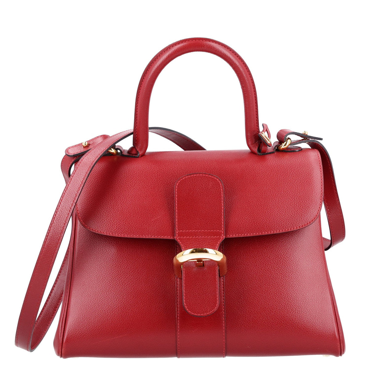 Calfskin Satchel Bag - Red