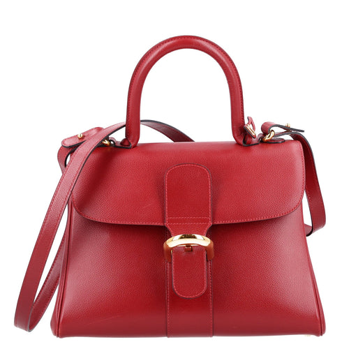 Calfskin Satchel Bag - Red