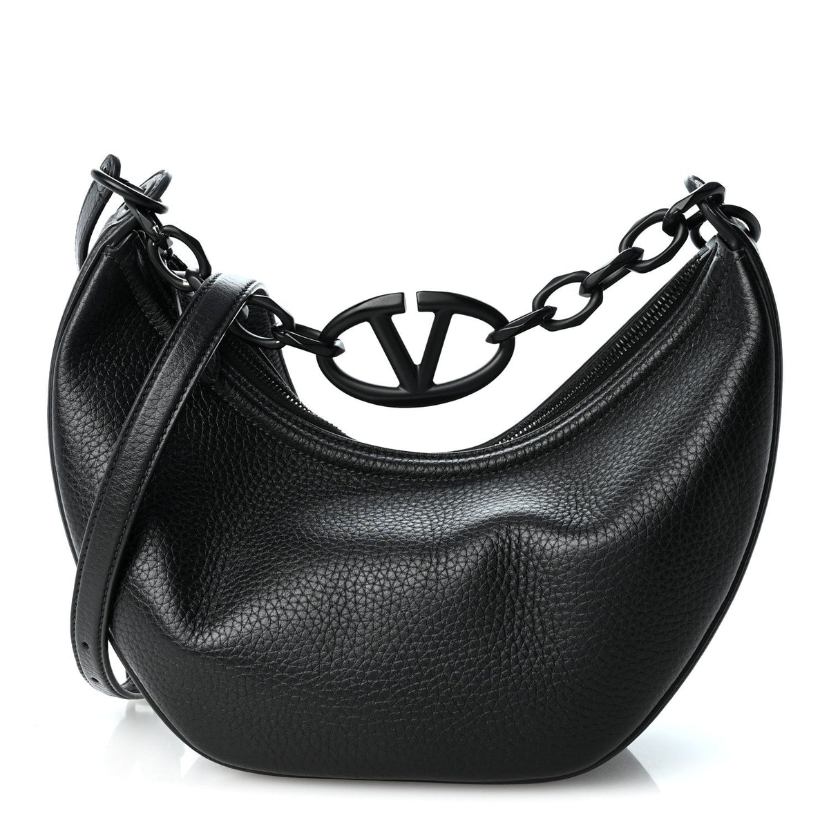 Small Calfskin Hobo Bag - Black