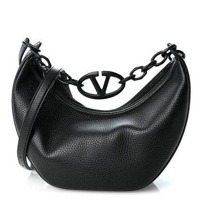 Small Calfskin Hobo Bag - Black