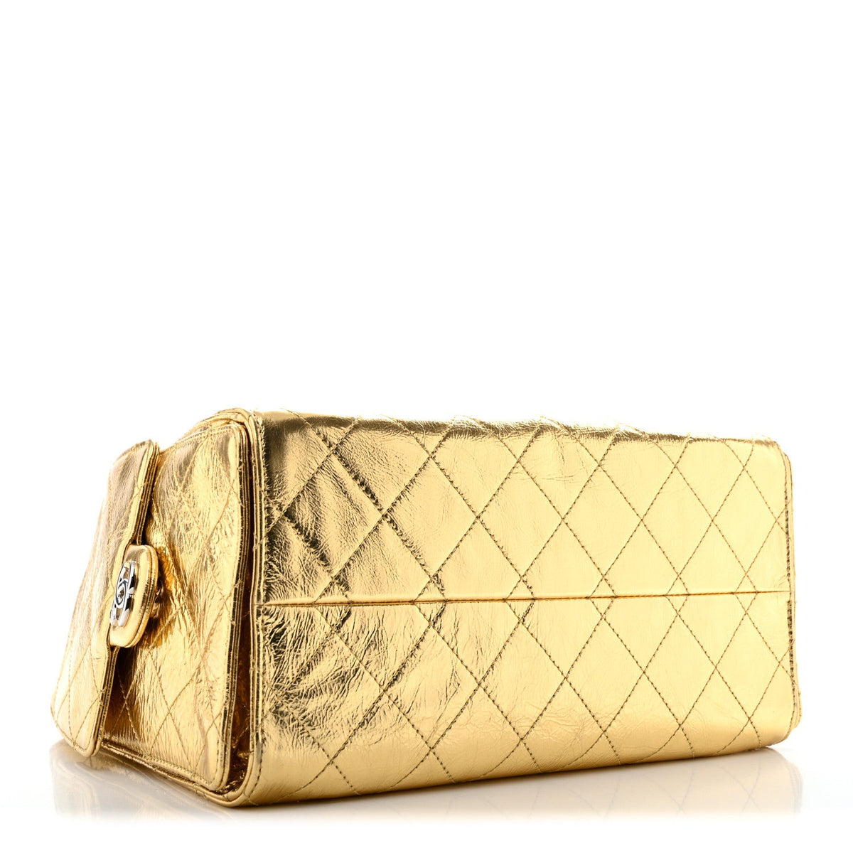 Small Quilted Calfskin Handbag - Gold