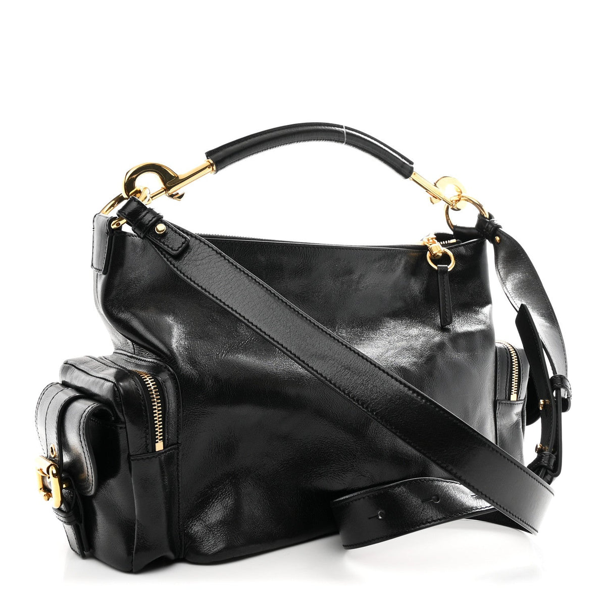 Medium Calfskin Crossbody Bag - Black
