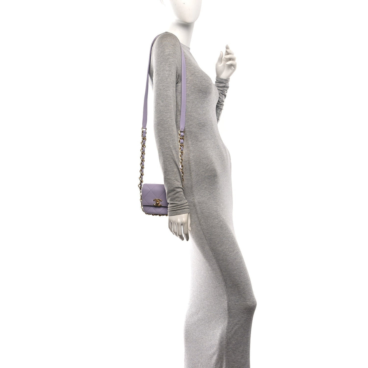 Mini Quilted Calfskin Handbag - Purple