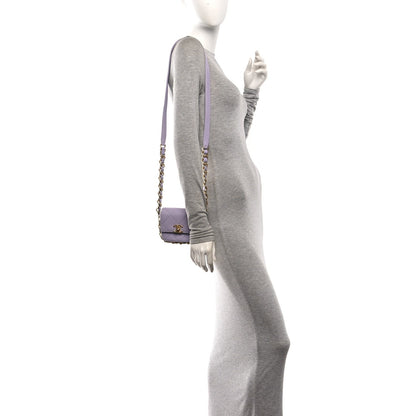 Mini Quilted Calfskin Handbag - Purple
