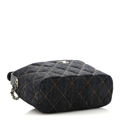 Quilted Hobo Bag - Blue