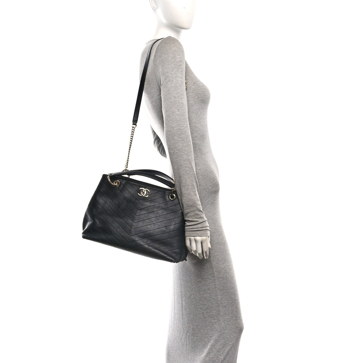 Large Calfskin Handbag - Black
