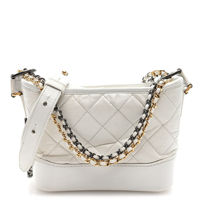 Small Quilted Calfskin Hobo Bag - White