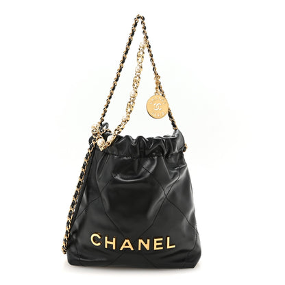 Mini Quilted Calfskin Handbag - Black