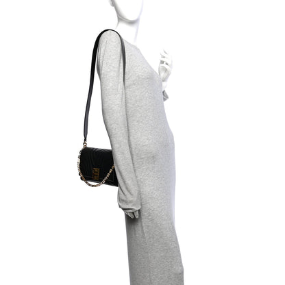 Small Quilted Calfskin Shoulder Bag - Black