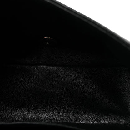 Mini Quilted Caviar Flap Shoulder Bag - Black