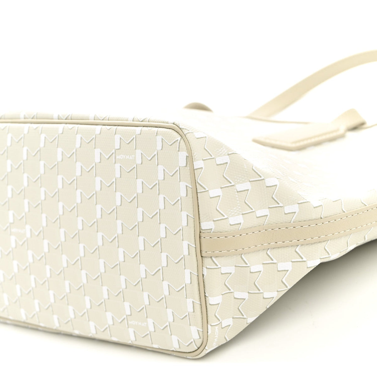 Calfskin Canvas Tote Bag - Beige