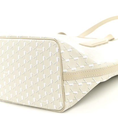 Calfskin Canvas Tote Bag - Beige