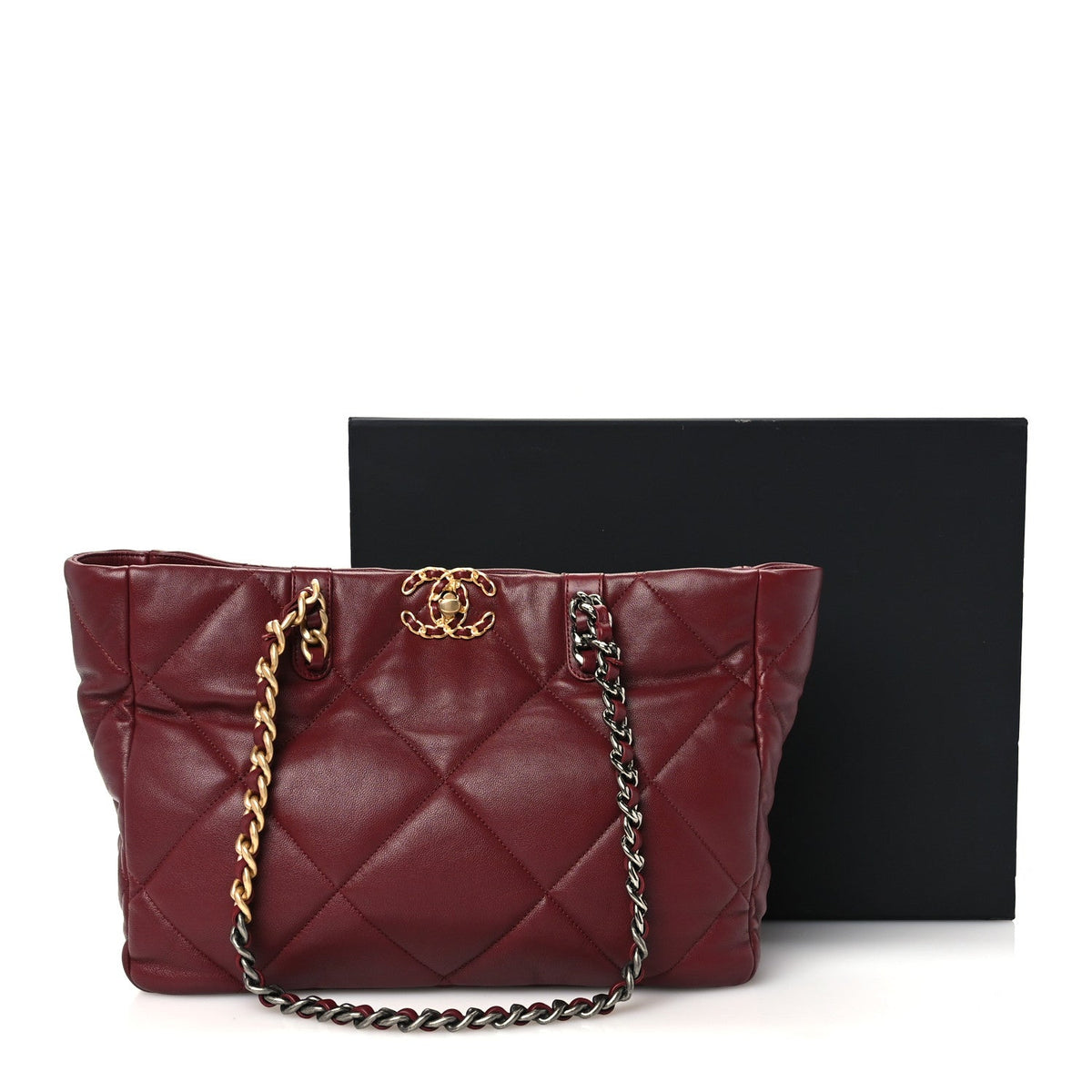 Quilted Lambskin Handbag - Brown