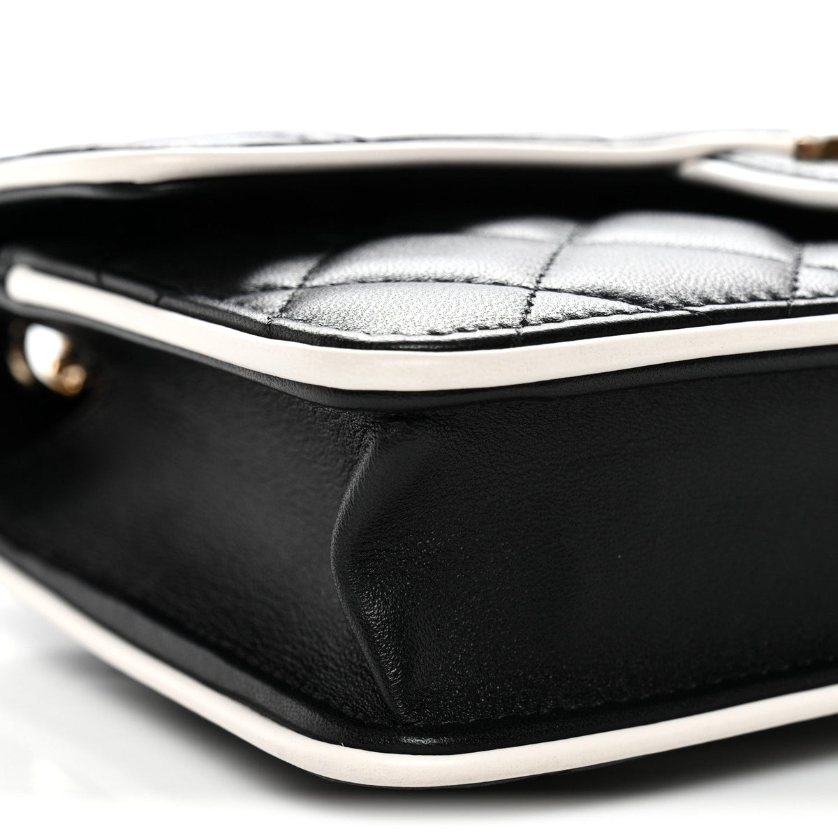 Mini Quilted Lambskin Flap Shoulder Bag - Black