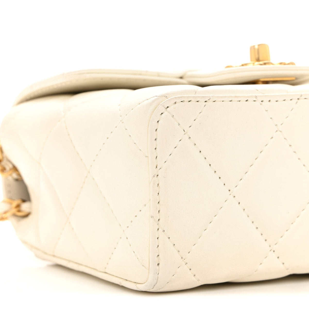 Lambskin Flap Shoulder Bag - White