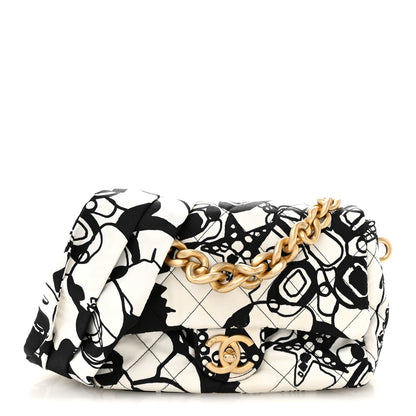 Mini Canvas Flap Shoulder Bag - White