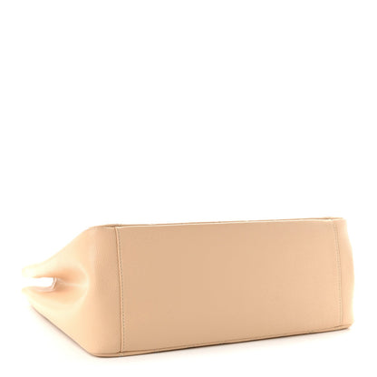 Quilted Caviar Tote Bag - Beige