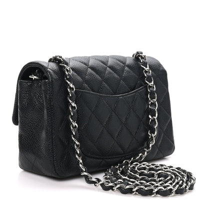 Mini Quilted Caviar Flap Shoulder Bag - Tan
