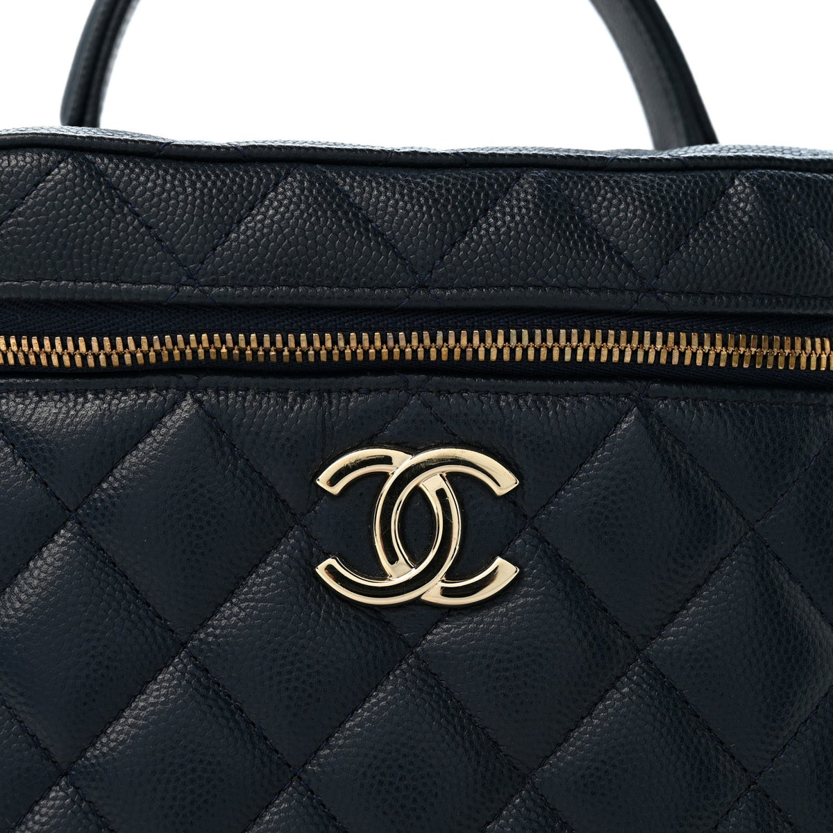 Small Quilted Caviar Handbag - Blue