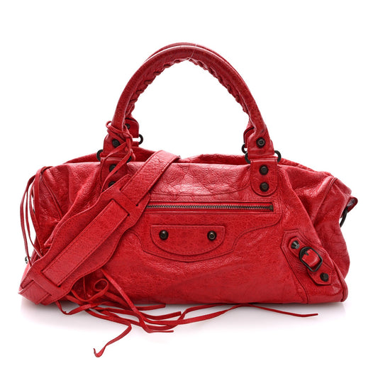Agneau Classic Hardware Twiggy Rouge Coq Handbag
