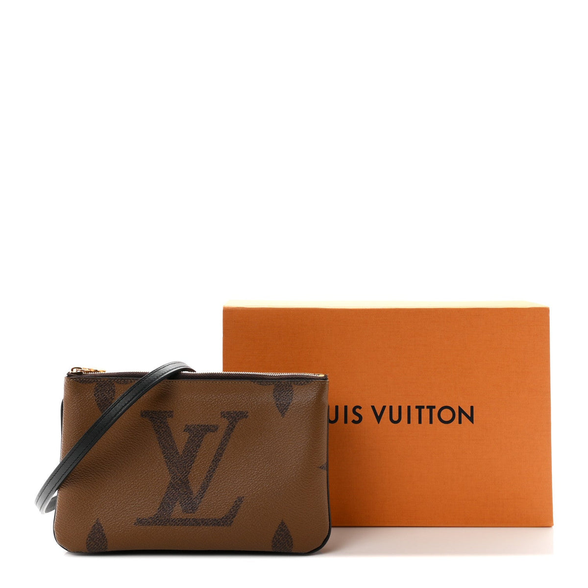 Reverse Monogram Giant Double Zip Pochet Handbag