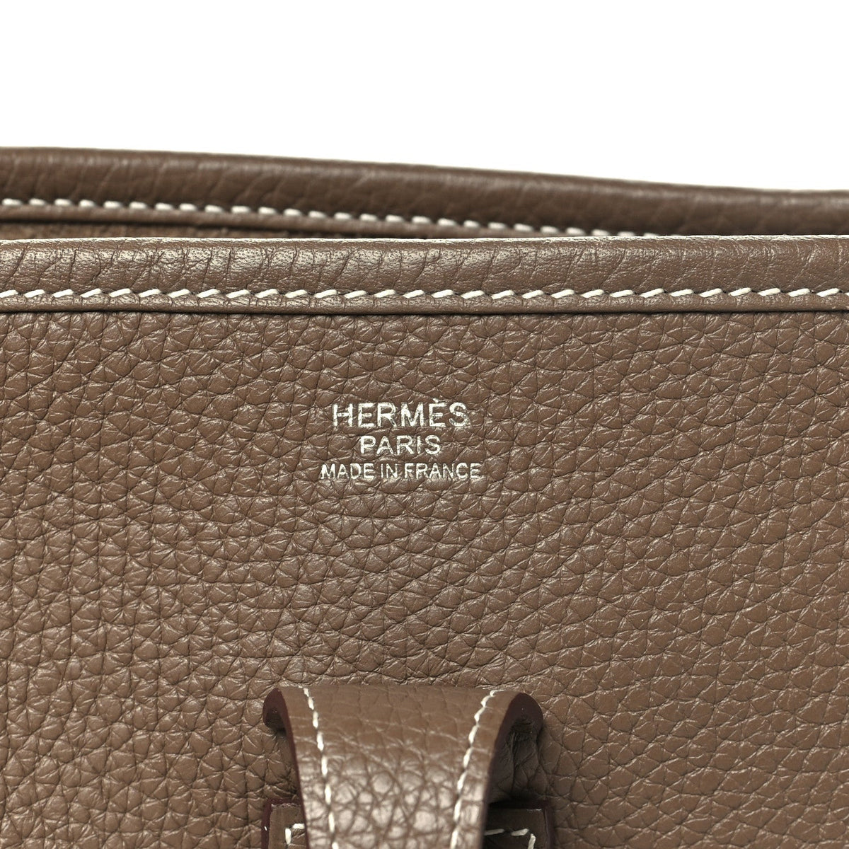 Taurillon Clemence Evelyne Iii Pm Etoupe Handbag