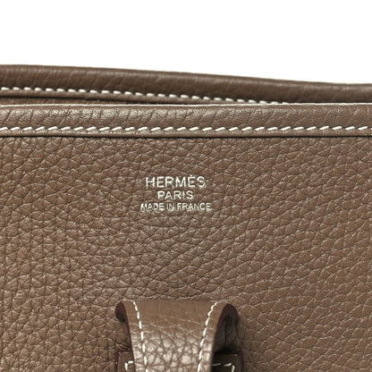 Taurillon Clemence Evelyne Iii Pm Etoupe Handbag