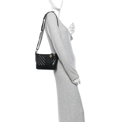 Small Quilted Calfskin Hobo Bag - Black