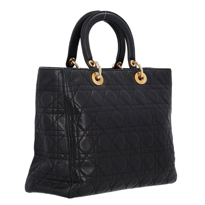 Large Lambskin Handbag - Black