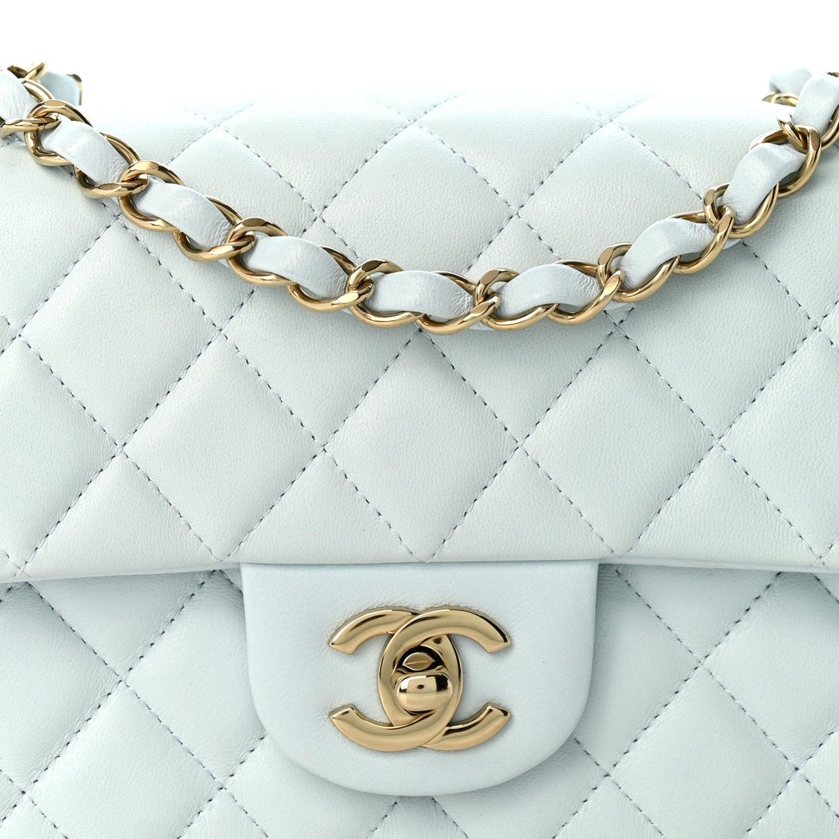 Mini Quilted Lambskin Flap Shoulder Bag - Tan