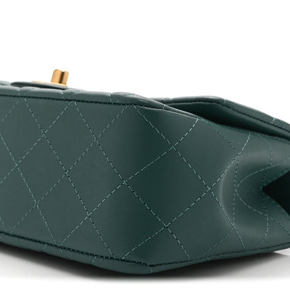 Mini Quilted Lambskin Flap Shoulder Bag - Tan