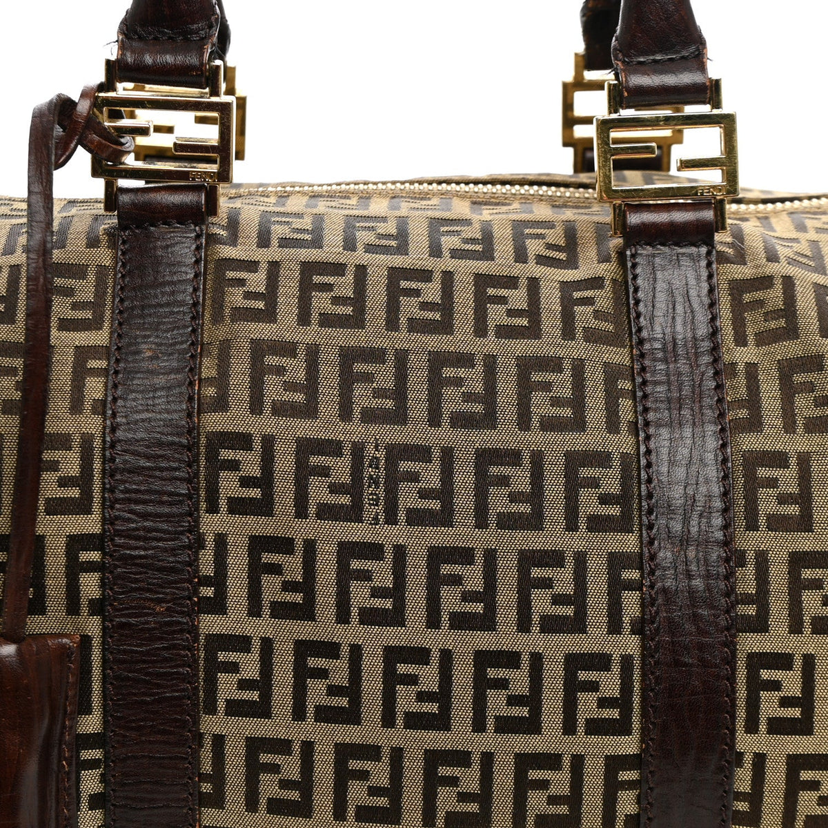Zucchino Vitello Boston Mogano Panna Bru Handbag