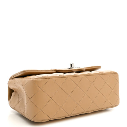 Mini Quilted Lambskin Flap Shoulder Bag - Tan